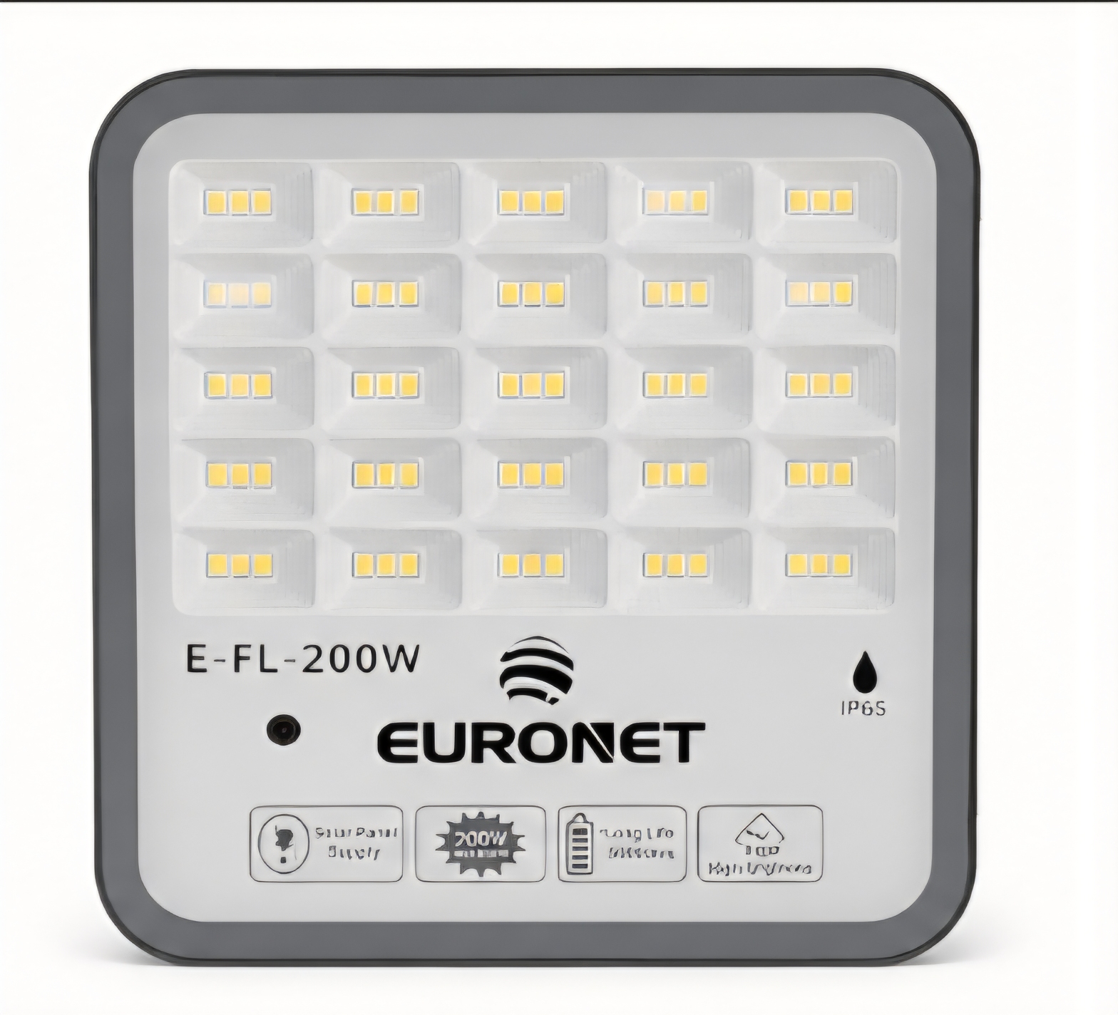 پرژکتور خورشیدی 200 وات  EURONET مدل E-FL-200W همراه با پنل خورشیدی