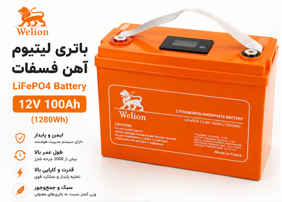 باتری لیتیوم آهن فسفات Welion مدل 100-LPF12.8