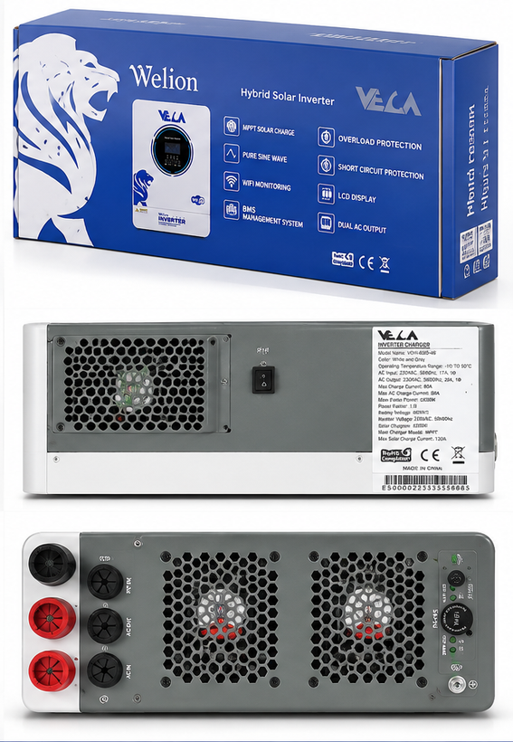 سانورتر هیبریدی خورشیدی Welion VEGA مدل VGH-6200-48V