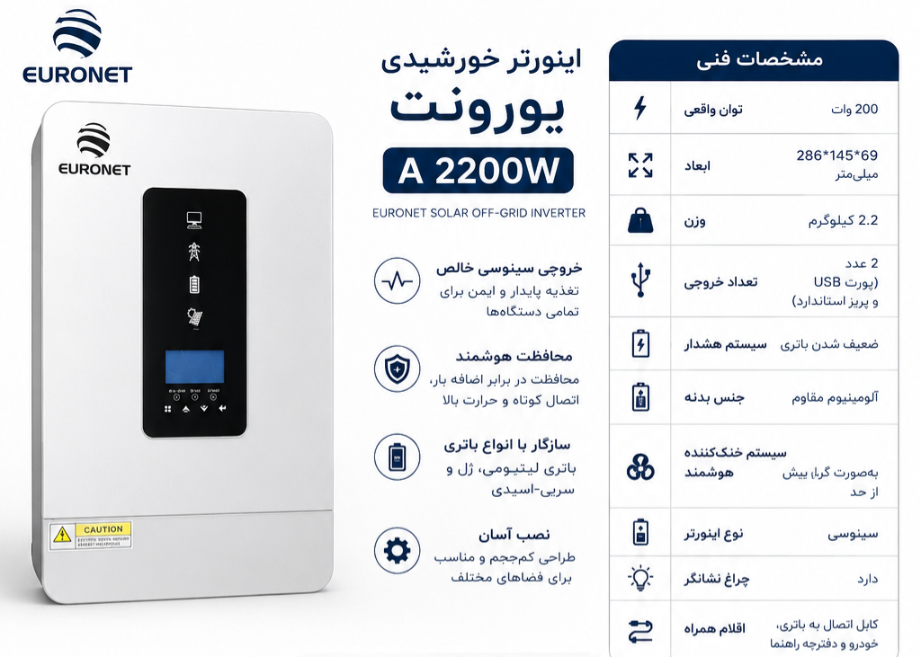 اینورتر خورشیدی یورونت EURONET A 2200W