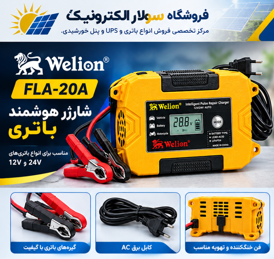 شارژر هوشمند باتری Welion مدل 20-FLA